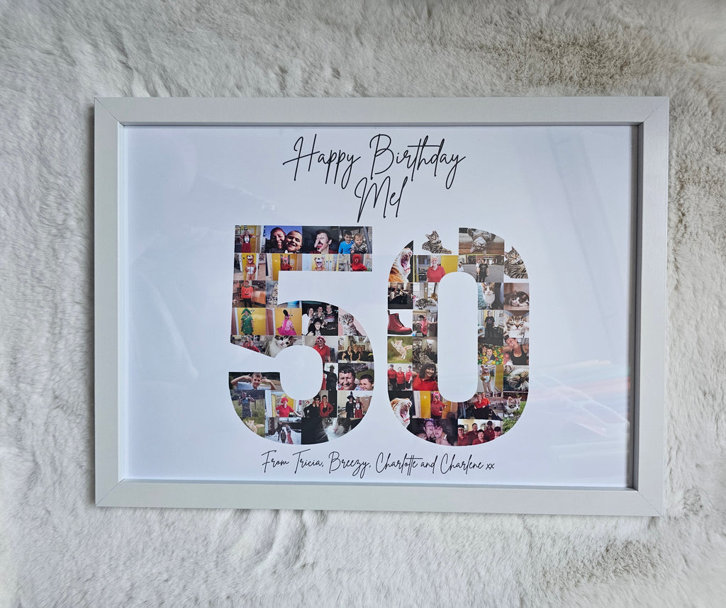 A4 Number picture collage print