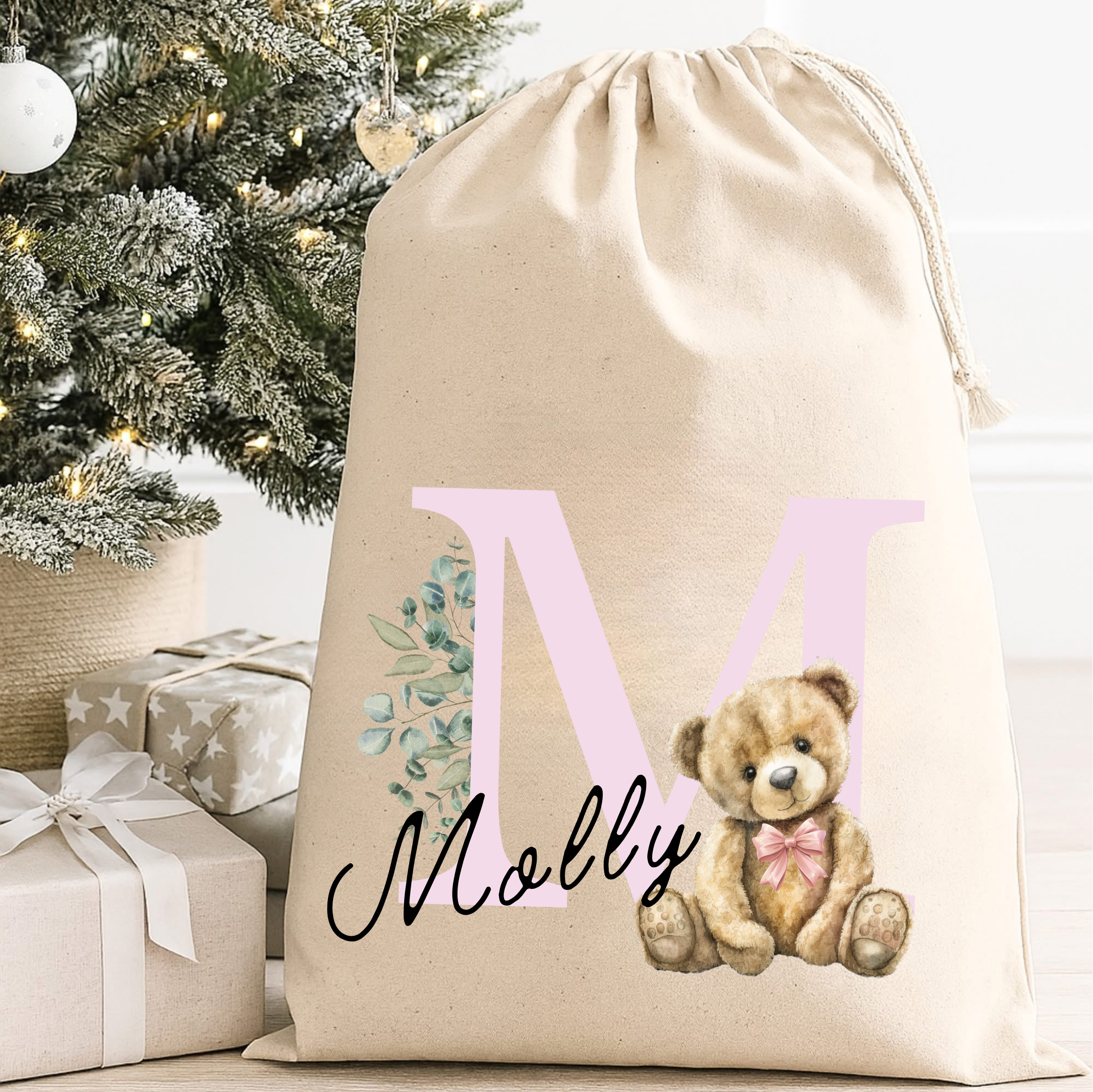 Alphabet Bear Christmas Sack