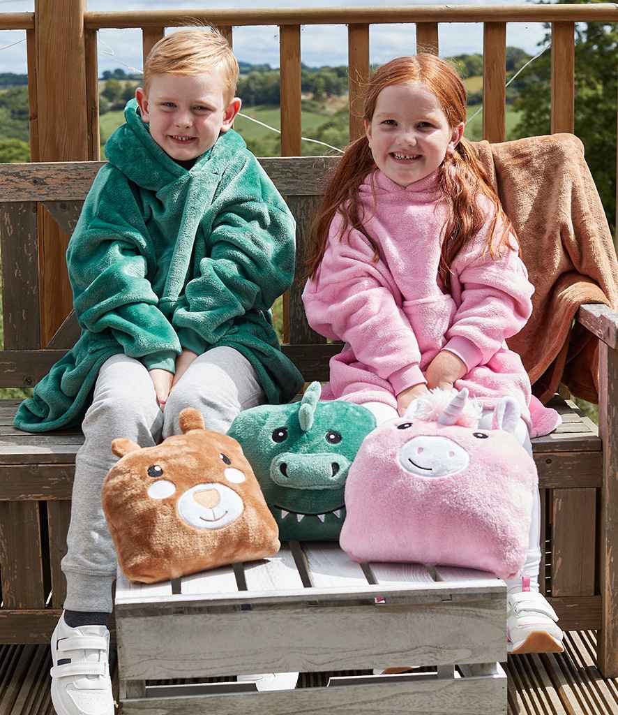Kids cushion hooded blanket