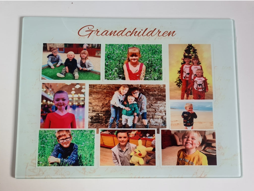 Personalised glass chopping board