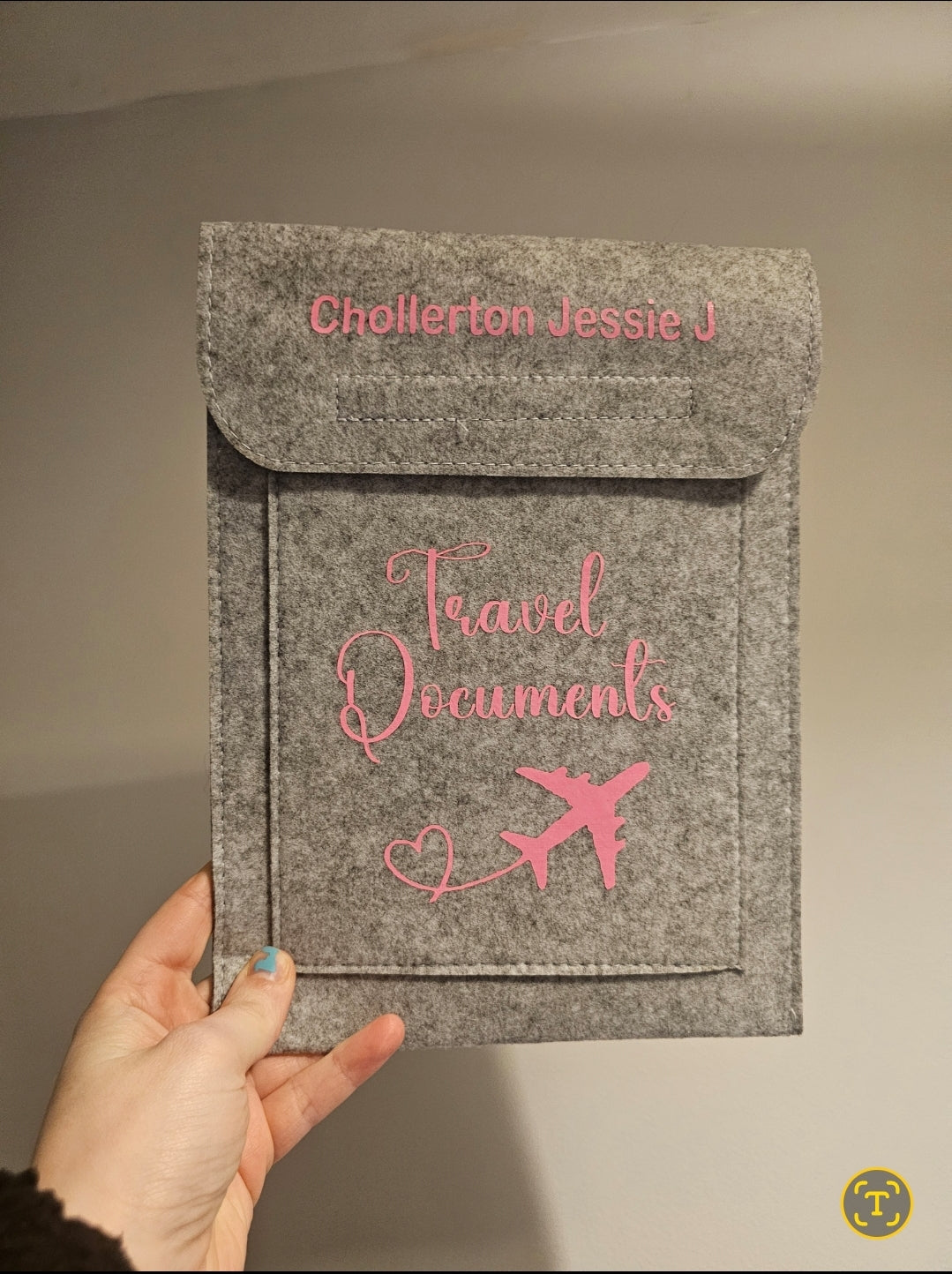 Personalised felt folder