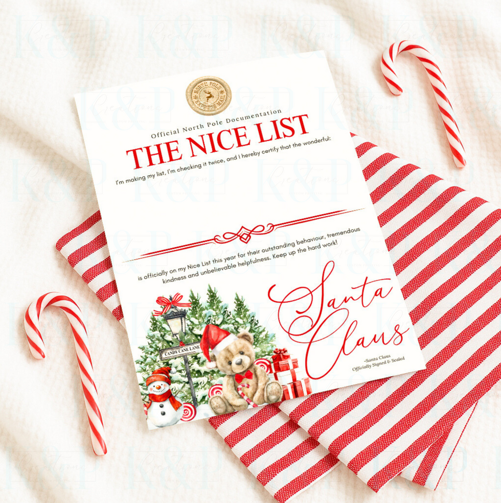 Christmas Teddy Letters/Certificates