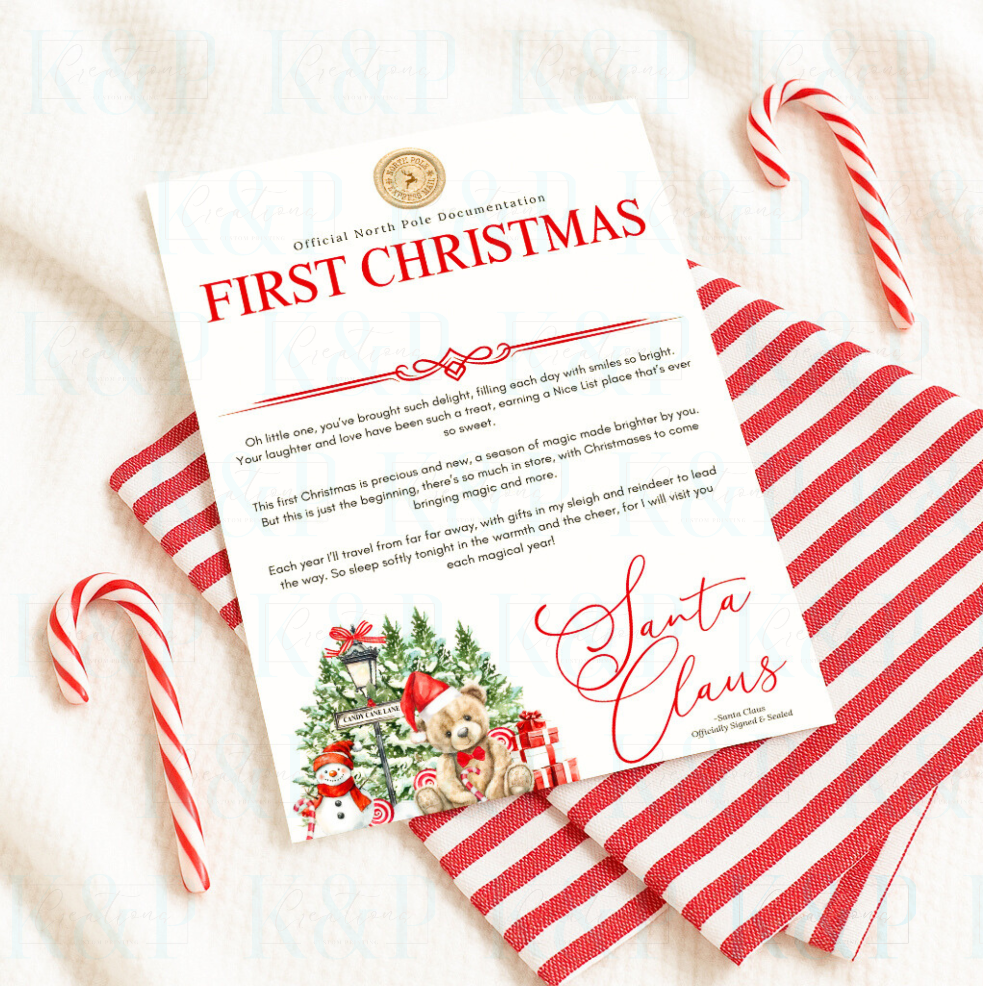 Christmas Teddy Letters/Certificates