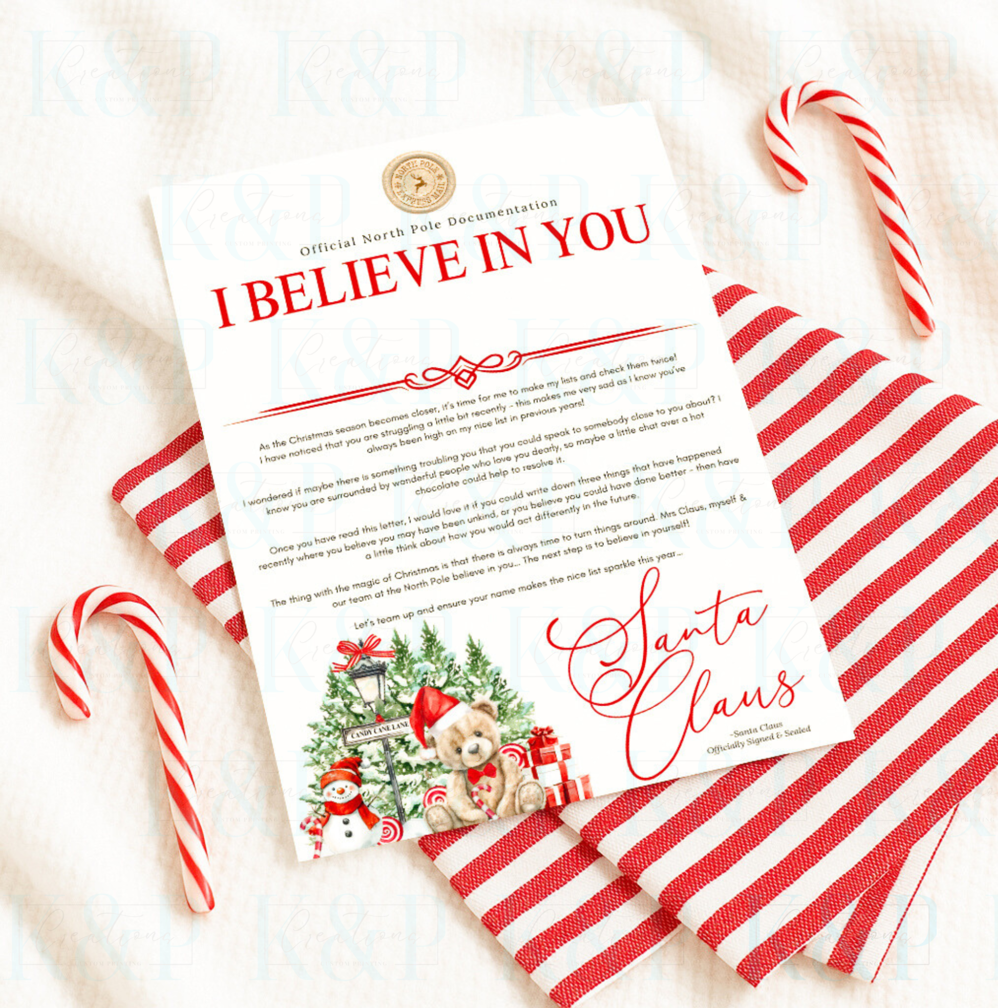 Christmas Teddy Letters/Certificates