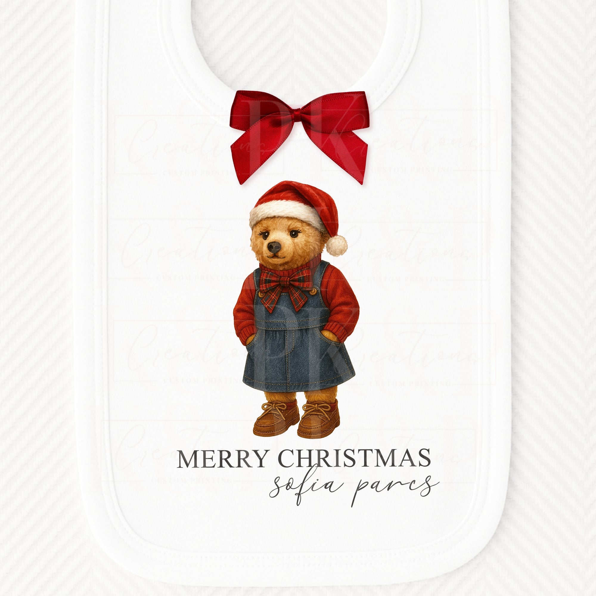 Christmas bear bib