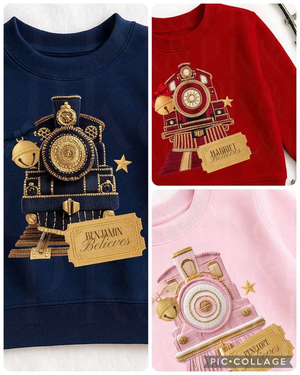 Train believe christmas jumper childrens