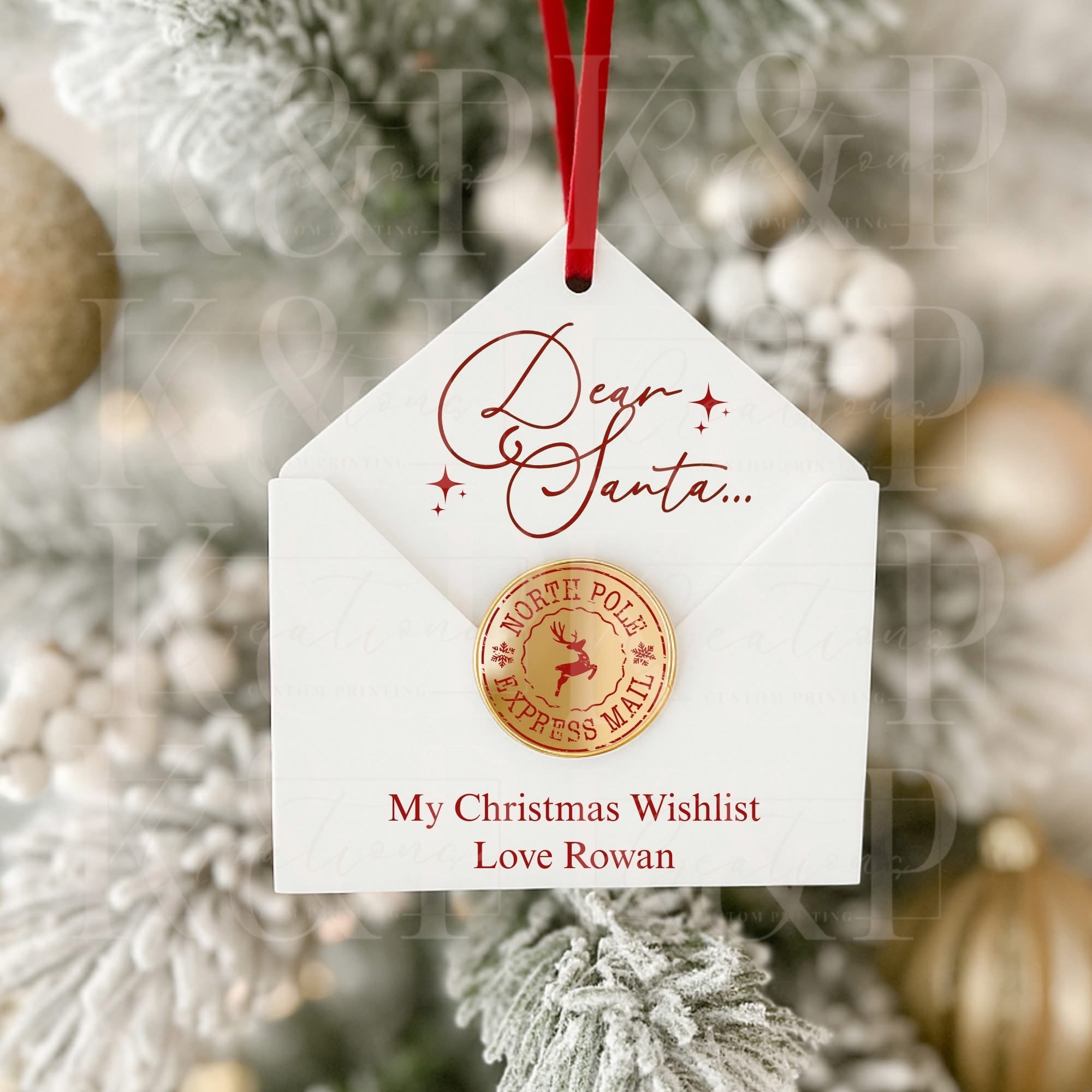 Dear Santa Envelope tree decoration