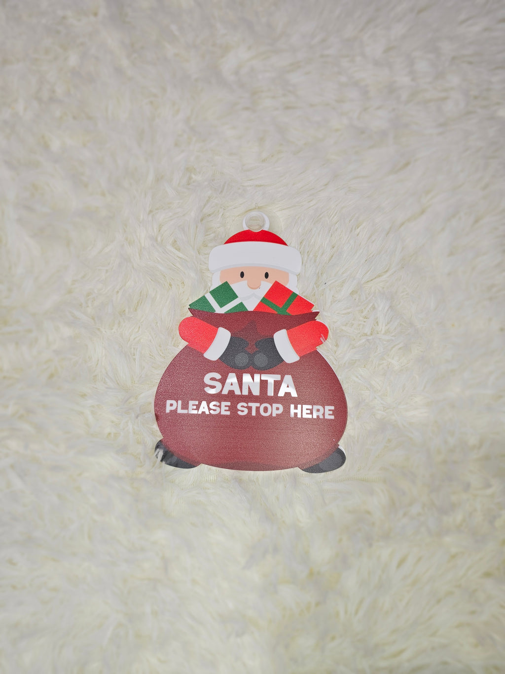 Santa stop here window sign